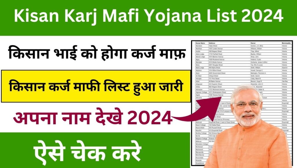 Kisan Karj Mafi Yojana list 2024